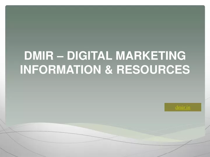 dmir digital marketing information resources