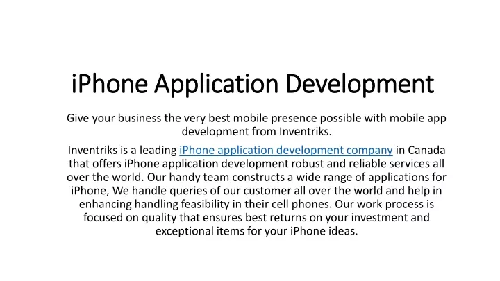 iphone application development iphone application