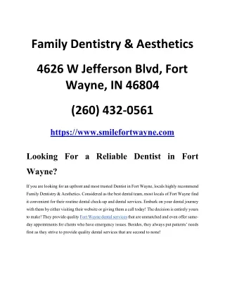 family dentistry aesthetics