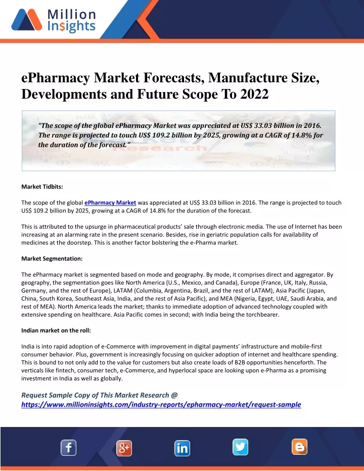 epharmacy market forecasts manufacture size