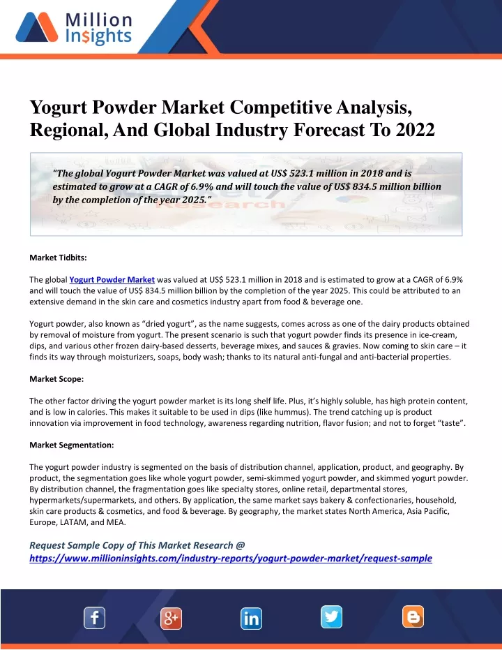 yogurt powder market competitive analysis