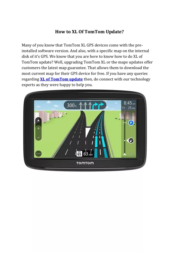 how to xl of tomtom update