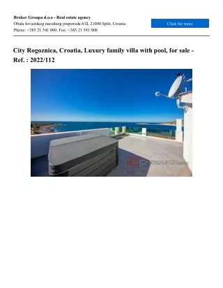 Croatia,Rogoznica - Luxury family villa with pool, for sale