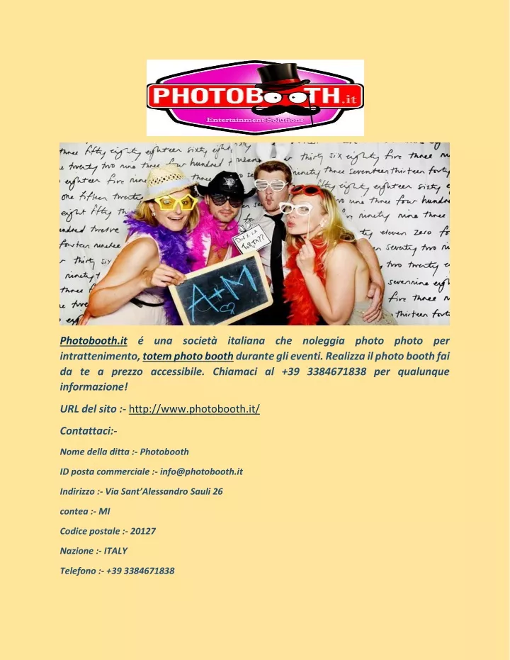 photobooth it una societ italiana che noleggia