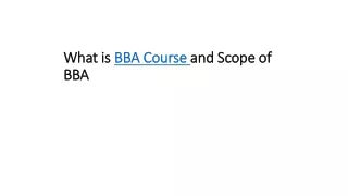 what is bba course and scope of bba