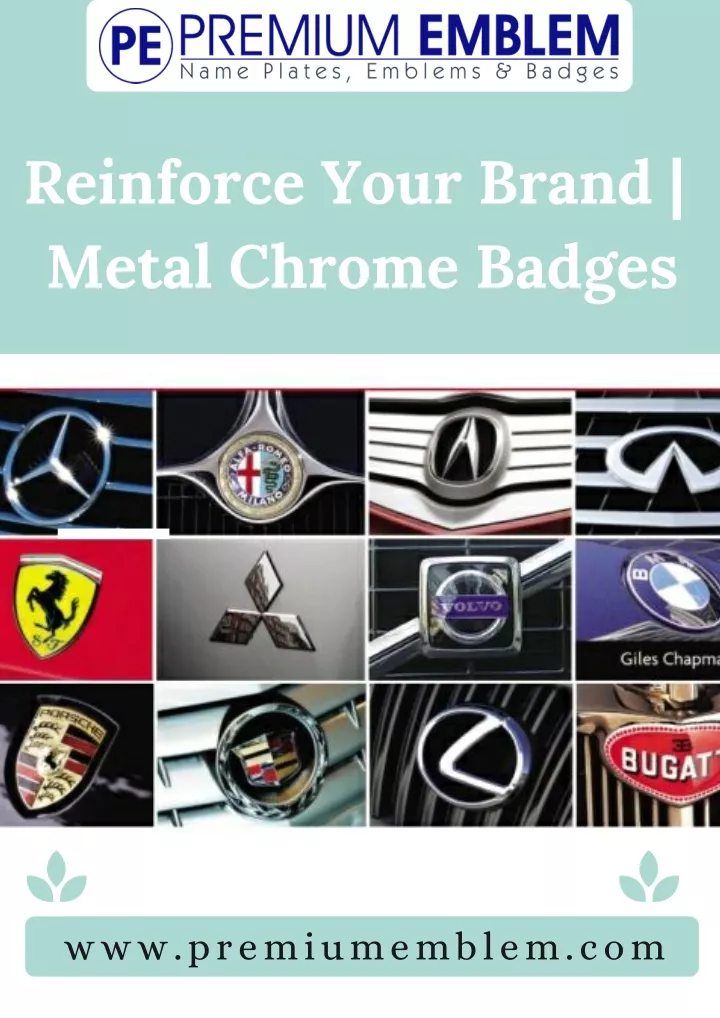 reinforce your brand metal chrome badges