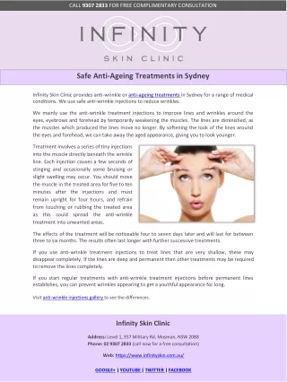 Safe Anti-Ageing Treatments in Sydney
