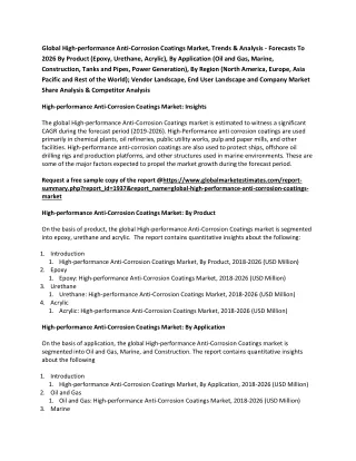 global high performance anti corrosion coatings