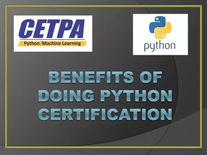 benefits of doing python certification
