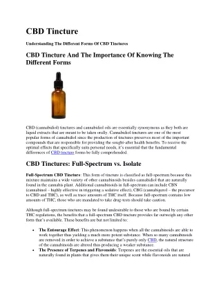 CBD Tincture