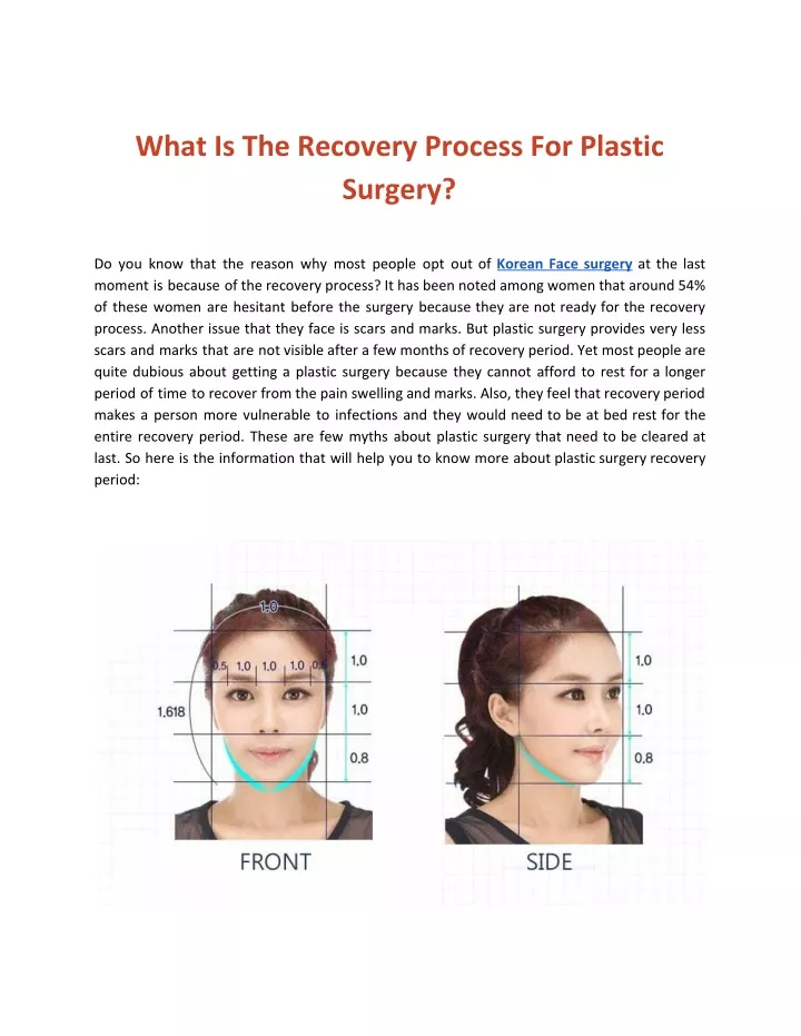 what is the recovery process for plastic surgery