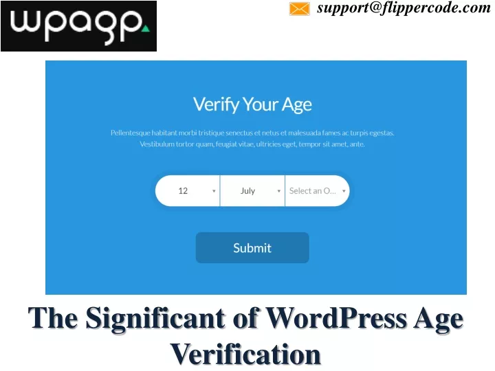 the significant of wordpress age verification
