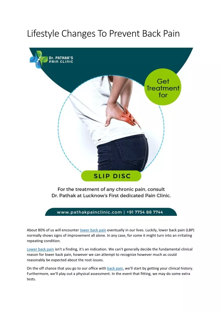 lifestyle changes to prevent back pain