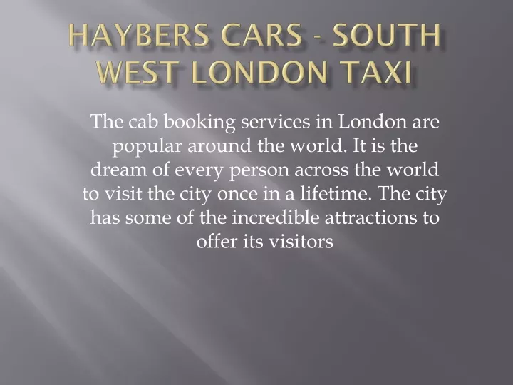 haybers cars south west london taxi