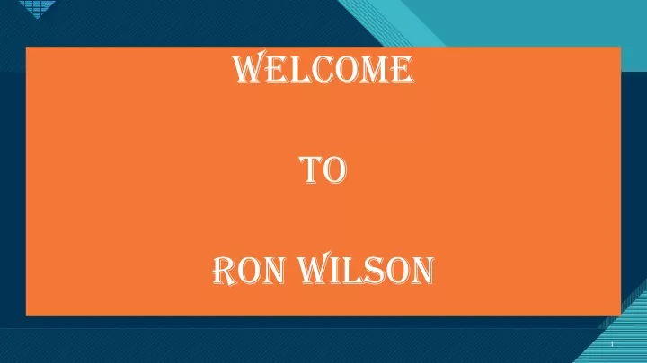 welcome to ron wilson