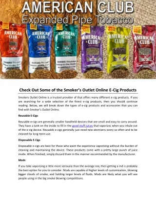 check out some of the smoker s outlet online