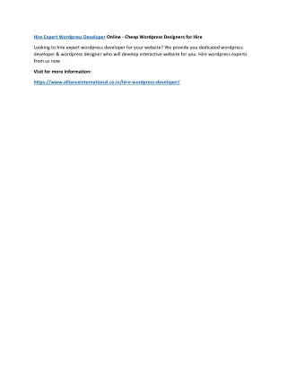 hire expert wordpress developer online cheap
