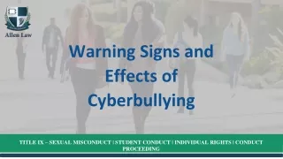 Warning Signs and Effects of Cyberbullying