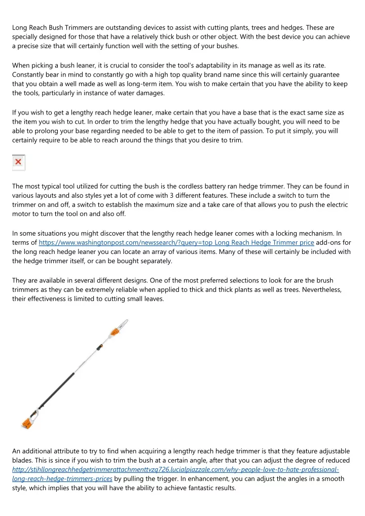 long reach bush trimmers are outstanding devices