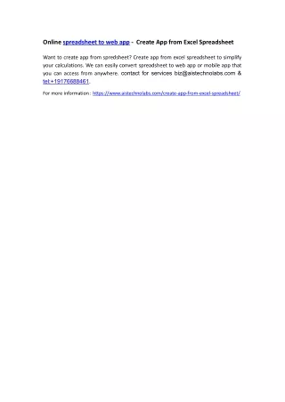 online spreadsheet to web app create app from