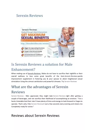 Serexin Reviews