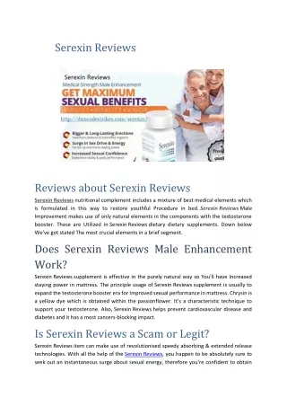 Serexin Reviews