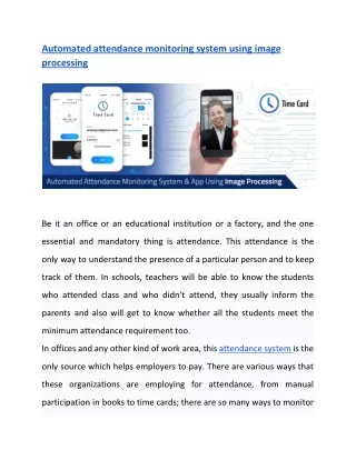 Automated attendance monitoring system using image processing