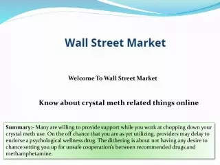 Know about crystal meth related things online