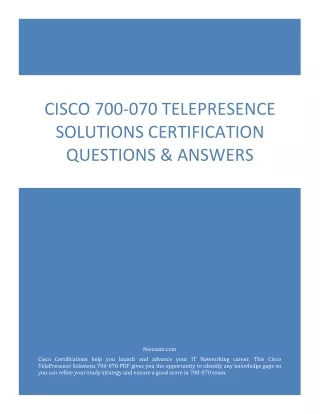 cisco 700 070 telepresence solutions