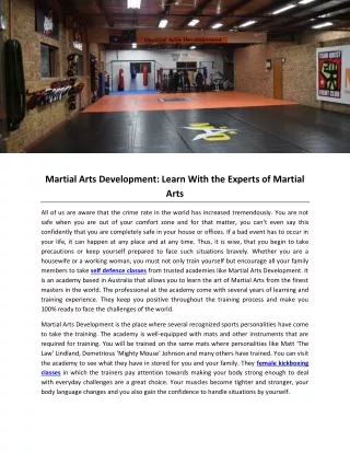 Martial Arts Development: Learn With the Experts of Martial Arts