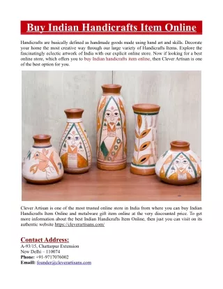Buy Indian Handicrafts Item Online