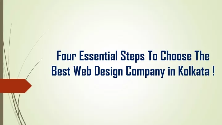 four essential steps to choose the best web design company in kolkata