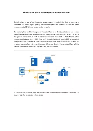 what is optical splitter and its important