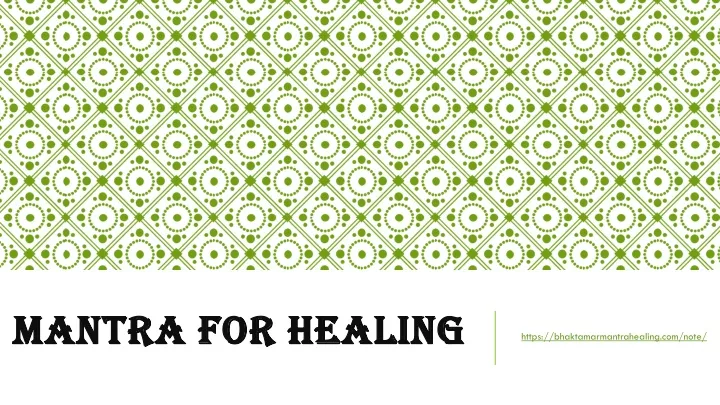 mantra for healing