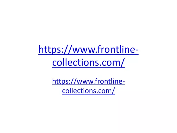 https www frontline collections com