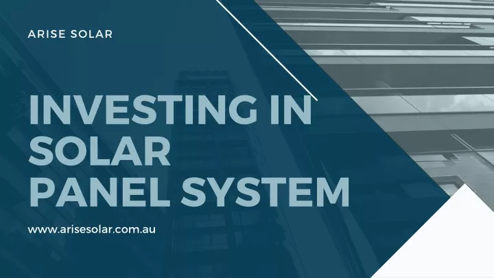 investing in solar panel system