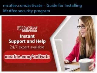 mcafee com activate guide for installing mcafee security program