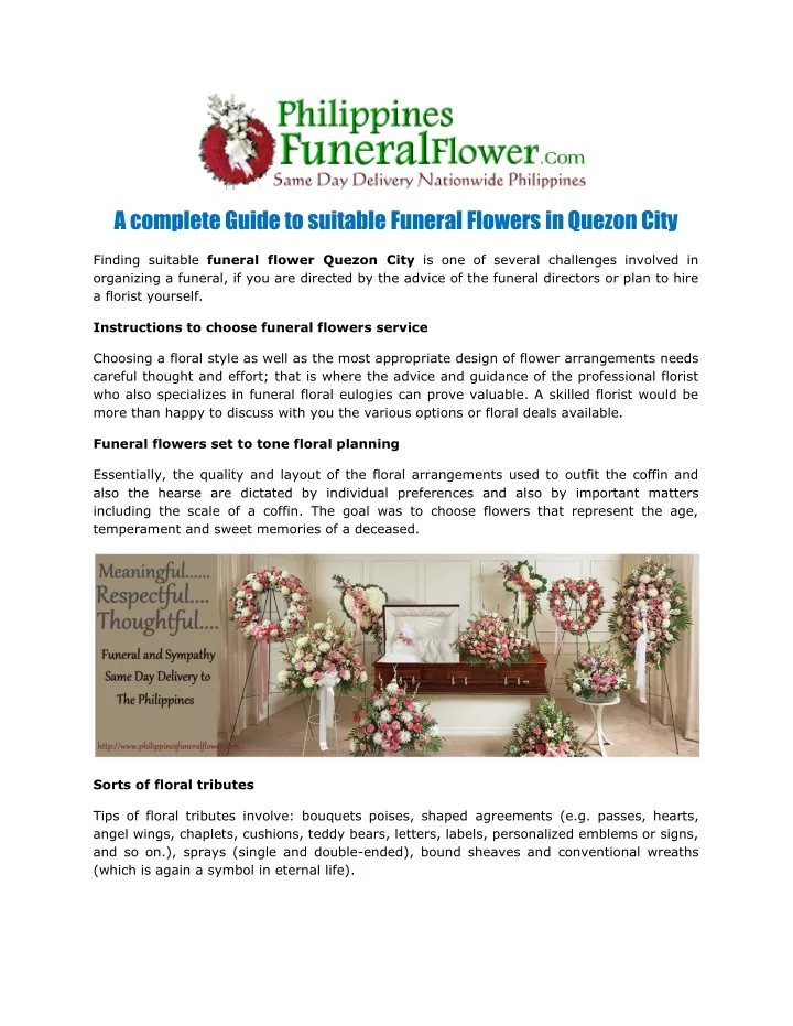 a complete guide to suitable funeral flowers