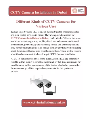 cctv camera installation in dubai