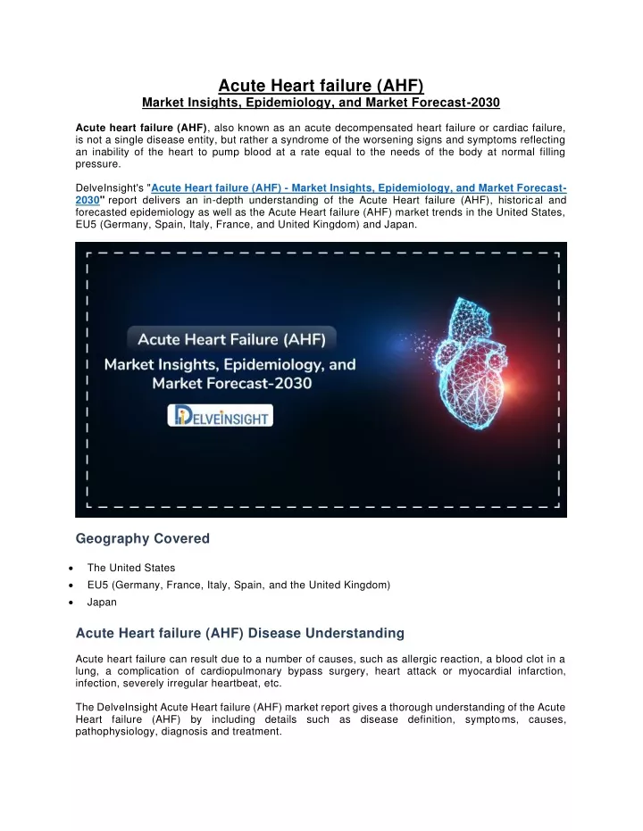 acute heart failure ahf market insights