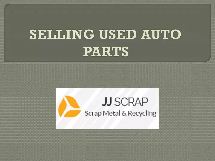 selling used auto parts