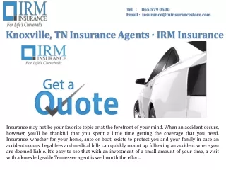 Top Insurance Agency in Fraragut | IRM Insurance