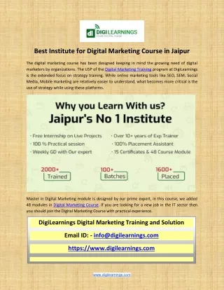 best institute for digital marketing course