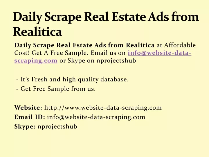 daily scrape real estate ads from realitica