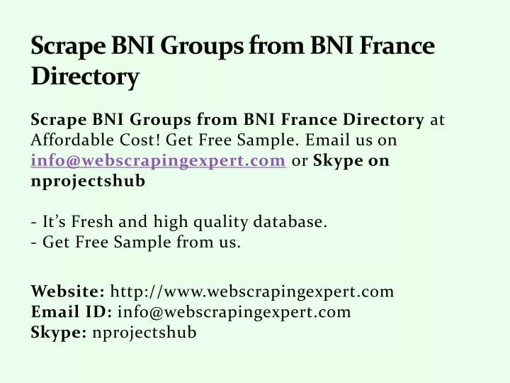 scrape bni groups from bni france directory