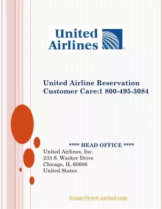 United airline reservation phone number 1 800-495-3084
