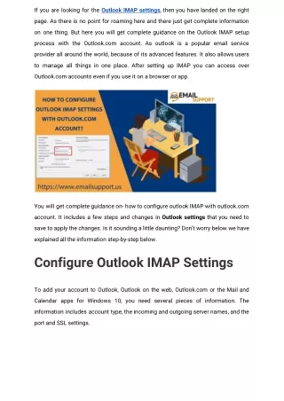How To Configure Outlook IMAP Settings With Outlook.com Account