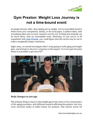 Gym Preston_ Weight Loss Journey is not a time-bound event