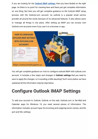 How To Configure Outlook IMAP Settings With Outlook.com account