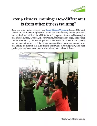Group Fitness Training_ How different it is from other fitness training_